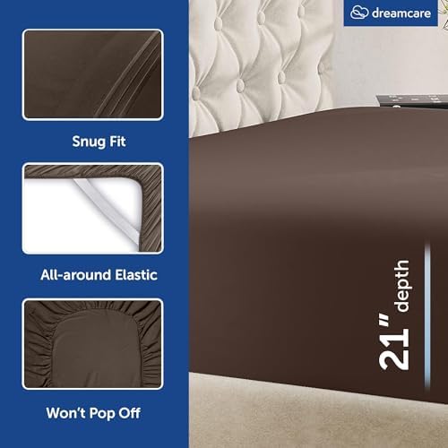 DREAMCARE California King Sheet Sets - 6 pcs Breathable Cooling Sheets