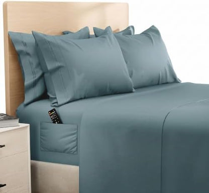 DREAMCARE California King Sheet Sets - 6 pcs Breathable Cooling Sheets