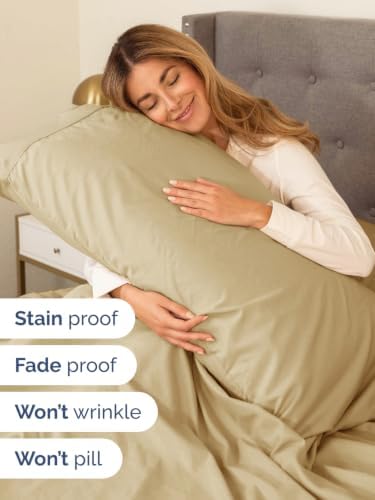 Extra Deep Pocket Twin XL Size Sheet Set - Breathable & Cooling - Beige