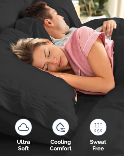 Flex Top Split Head King 6 Piece Sheet Set - Breathable & Cooling - Black