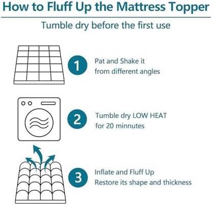 Cal King Mattress Topper, 900 GSM High-Fill Design, Fuller & Plusher Feel