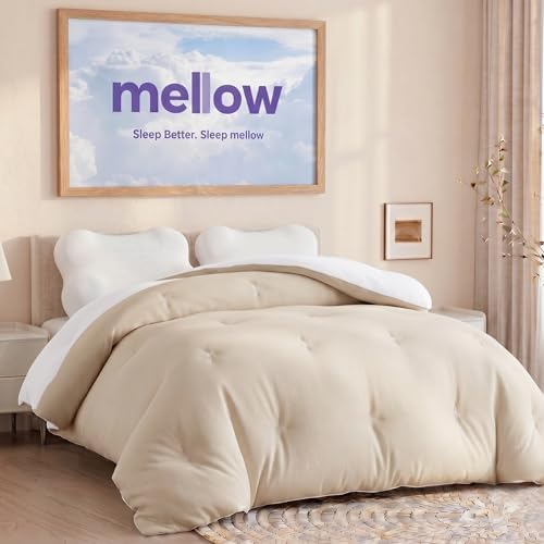 Mellow Marshmellow Comforter, Oeko-TEX Fabric (Sand, Full/Queen)