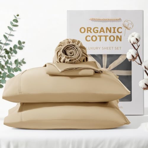 SONORO KATE 600 Thread Count 100% Organic Cotton Queen Size Sheet Set