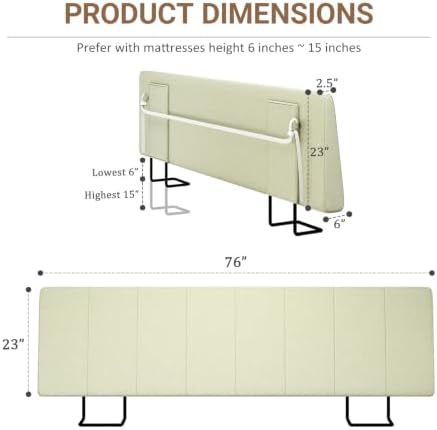 King Size Headboard Only-No Assembly Required, Light Warm Green