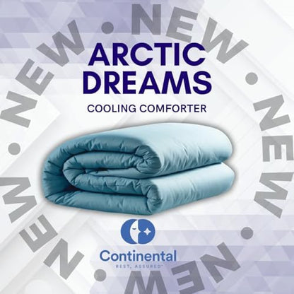 Continental Bedding Arctic Dreams Blue Cooling Comforter Duvet Breathable & Soft Polyester/Nylon Fabric - King Size 86 Inch x 102 Inch