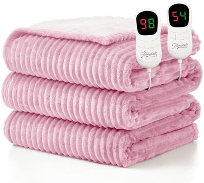 Homemate Electric Heated Heating Blanket King Size 100"x90" Dual Control