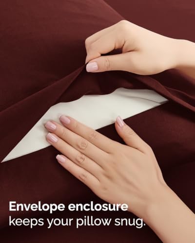 King 6 Piece Bed Sheet Set - Comfy, Breathable & Cooling Sheets - Oxblood