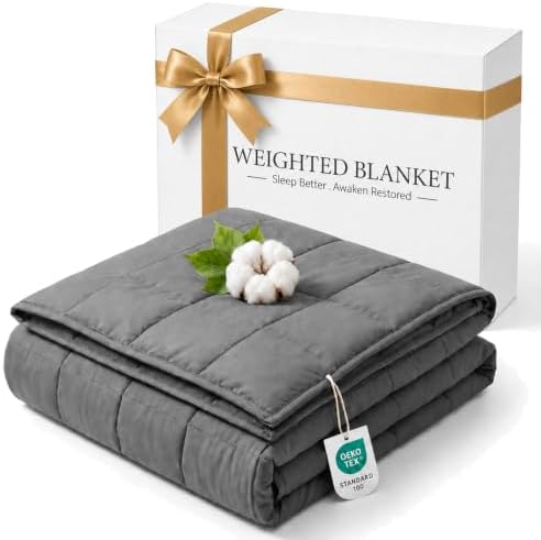 Machine Washable Weighted Blanket for Adults - Heavy Blankets for All-Season Sleeping, Cooling Soft & Breathable with Premium Glass Beads (78” x 85”｜25lbs)