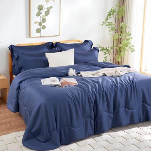 NEXHOME PRO 100% Viscose Derived from Bamboo Comforter Twin Size - Cooling & Moisture-Wicking Bedding - All Season Lightweight Design - Natural Organic Twin Duvet Insert