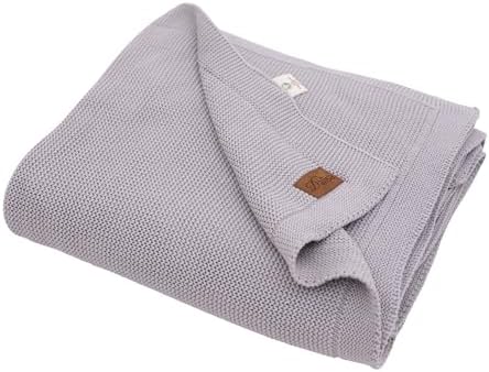 Dalisa Alina GOTS Organic Cotton Throw Blanket, Harbor Mist, 50x60 in
