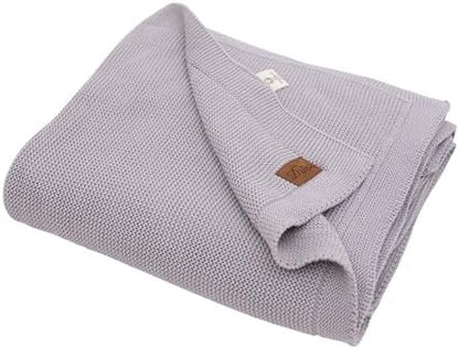Dalisa Alina GOTS Organic Cotton Throw Blanket, Harbor Mist, 50x60 in