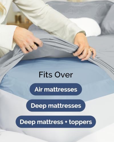 CGK Linens 2 Pack Extra Deep Cal King Fitted Sheets - Heathered Grey