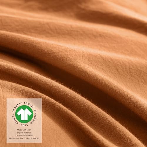 Ventidora Duvet Cover Set Washed Cotton Linen-Like Texture 3 Piece Bedding Set Oversized King Size, Corner Ties(1 Duvet Cover+2 Pillowcases)