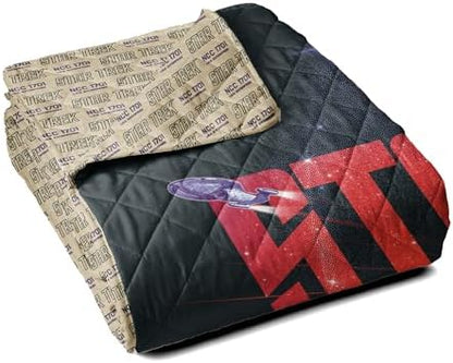Northwest Star Trek Classic Warp Speed C Quilted Throw Blanket 60x80 inches