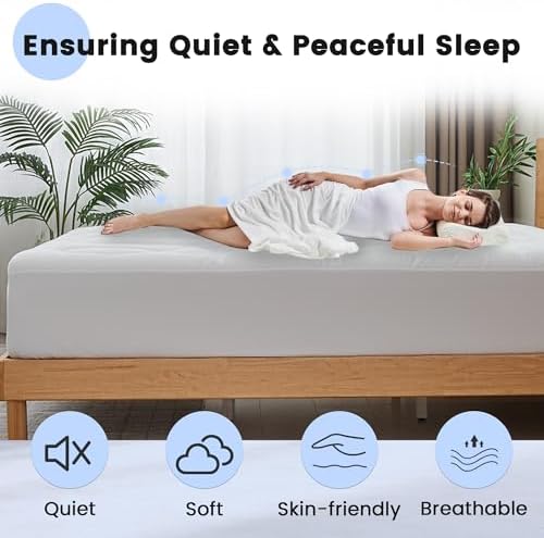 Waterproof Mattress Pad Full, Quilted Fitted Full Mattress Protector