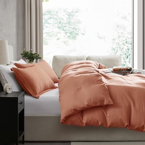 Hearth & Harbor Prewashed King Duvet Cover Set, Rust