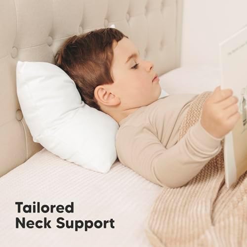 KeaBabies 2pk Toddler Pillows 2 Year Old to 5,13x18 Kids Pillow(Soft White)