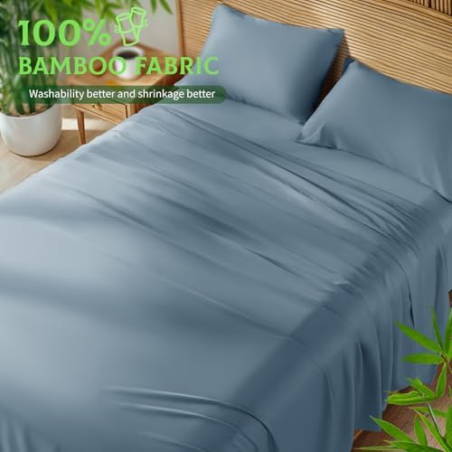 SONORO KATE 100% Viscose Derived from Bamboo_Sheets, Extra Deep Pocket,4PC