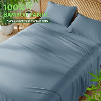 SONORO KATE 100% Viscose Derived from Bamboo_Sheets, Extra Deep Pocket,4PC