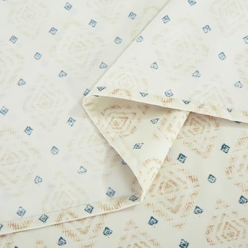 Chezmoi Collection 4-Piece Lodge Geometric Sheet Set California King - Multicolor Blue Diamond Printed Brushed Microfiber Lightweight Breathable Deep Pocket Bed Sheets