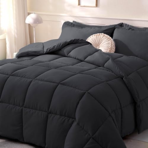 DOWNCOOL Comforters California King Size,Black Duvet Insert,Lightweight