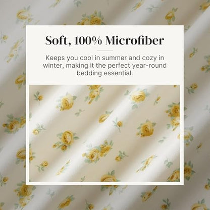 Modern Threads Silky Soft Microfiber and Wrinkle Free Sheets - Luxurious Microfiber Bed Sheets Includes Flat Sheet, Fitted Sheet with Deep Pockets, & Pillowcases Sweet Rose Gold, Queen
