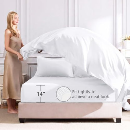 CozyLux King Comforter Set 102"x90" White - 7 Piece Bed in a Bag