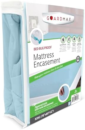 Guardmax King Mattress Protector Zippered, Bed Bug Mattress Cover