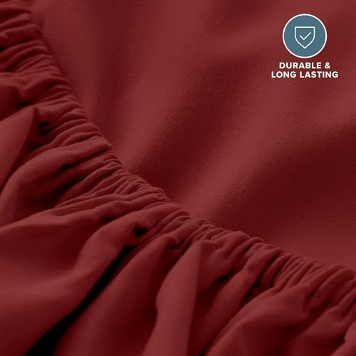 Bare Home Queen Fitted Sheet - 1800 Ultra-Soft (Queen, Rosewood)