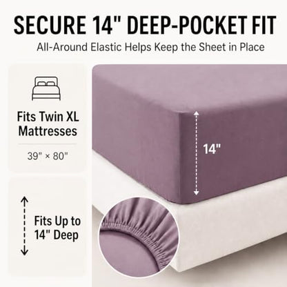 CozyLux Twin XL Comforter Set Dusty Purple - 5 Pieces Twin XL Bed in a Bag