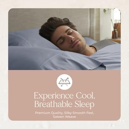 100% Organic Cotton Pillow Cases Standard Size Set of 2-100% Cotton Pillowcases GOTS Certified 300 Thread Count - Naturally Cooling Comfortable Breathable & Soft Pillow Cases (Mineral, Standard)