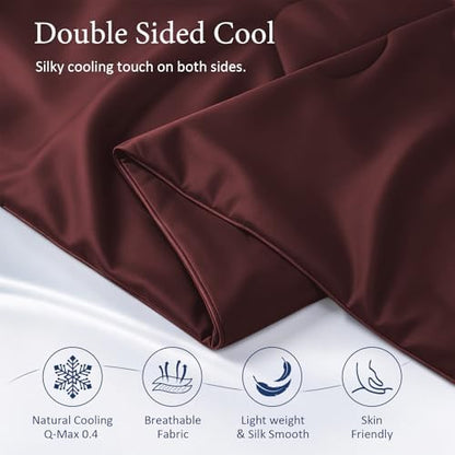 Cooling Comforter for Hot Sleepers, King 106x90, Purple Red