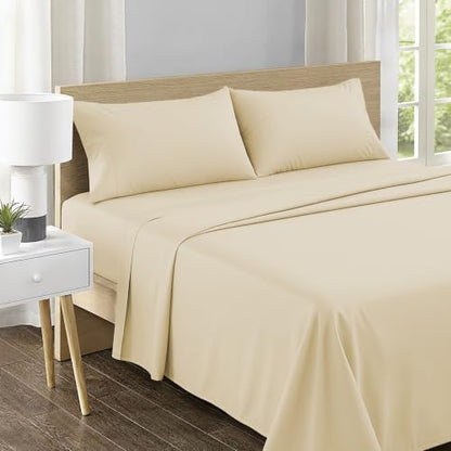 Feather & Stitch 100% Cotton Sateen 500 TC Split King Size Bed Sheet Set