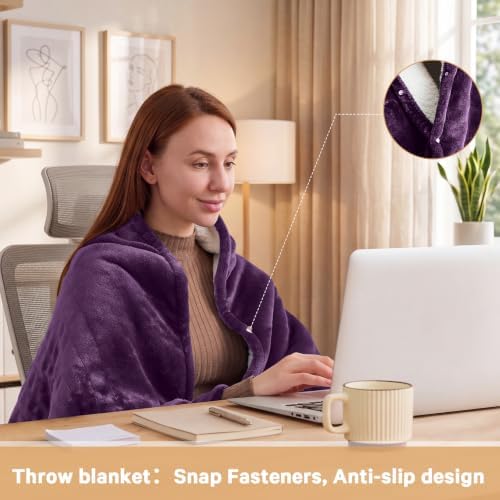 Heated Electric Blanket Size, Heating Blanket,72" x 84", Lavender