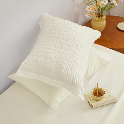 Love's cabin Seersucker Ivory Full Comforter Set