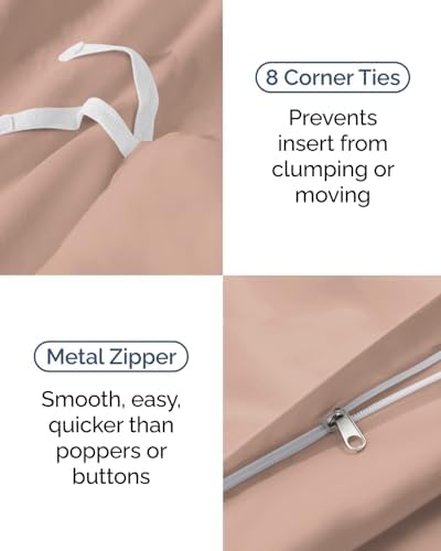 Duvet Cover Twin/Twin XL - 2 Piece Set, College Dorm Room - Mauve