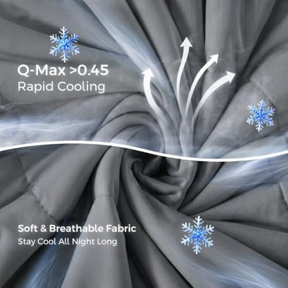 EASELAND Cooling Comforter Queen, Upgraded Double-Sided Q-MAX 0.45+
