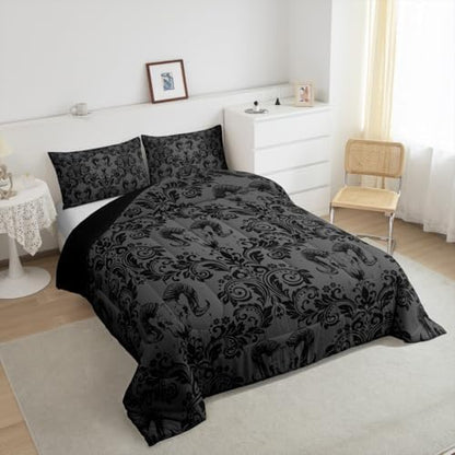 Feelyou Gothic Comforter Set Twin Size Bedding Set