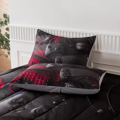 Gaming Comforter for Boys Teens,Game Bedding Sets Twin,Kids Gamer Comforter Set,Video Game Bedroom Bed Set Controller Duvet All Season 3 Piece