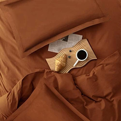 Burnt Orange 3 Piece California King Bedding Set, Soft Modern Terracotta Microfiber Down Alternative Comforter with Pillowcases