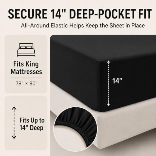 CozyLux Oversized King Comforter Set Black - 7 Pieces Bed in a Bag