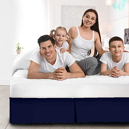 Full Size Bed Skirt 1pc - Bed Frame and Box Spring Cover - 18-Inch Tailored Drop Pleated 800-TC Luxury Classic Look Egyptian Cotton- Easy Fit, Wrinkle, Fade, Stain Resistant
