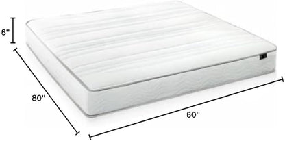 Zinus 6 Inch Foam and Spring Mattress, Queen, CertiPUR-US Certified Foams, Mattress in A Box, White