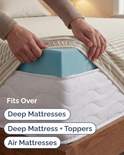 Extra Deep Twin XL Sheet Set - 3 Piece College Dorm Room - Beige Stripes