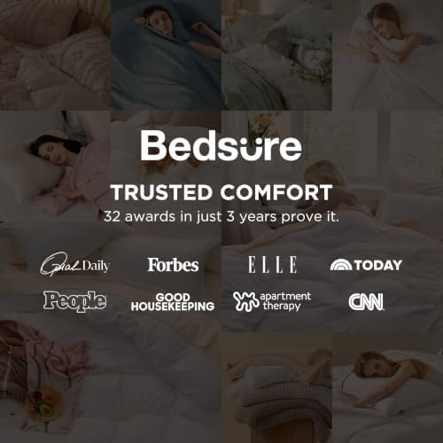 Bedsure Prewashed Duvet Cover Queen, Cotton-Like Bedding Set, Slate Blue