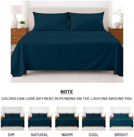 SGI bedding 100% Egyptian Cotton Sheets California King Size – Cooling Sheets, Soft Breathable Teal Bedding, Luxury Bedding, Luxury Hotel Sheet Set, Deep Pocket 16", 4 Piece Set