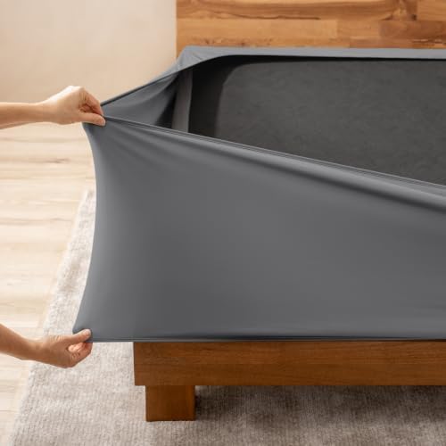 Bare Home King Size Box Spring Cover Wrap Around (King, Grey)