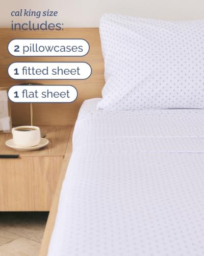 Cal King 4 Piece Floral Sheet Set - Soft, Breathable & Cooling - Diamond