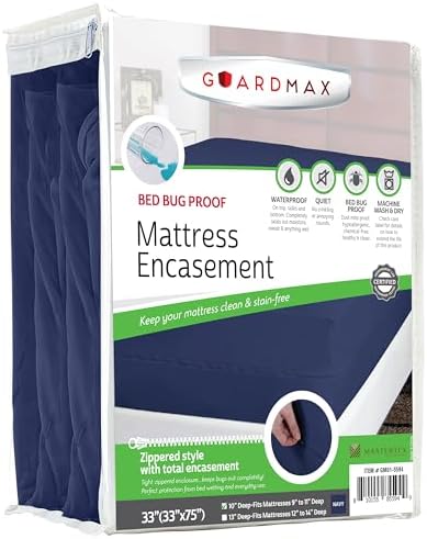 Guardmax Cot Mattress Protector Zippered, Bed Bug Mattress Cover