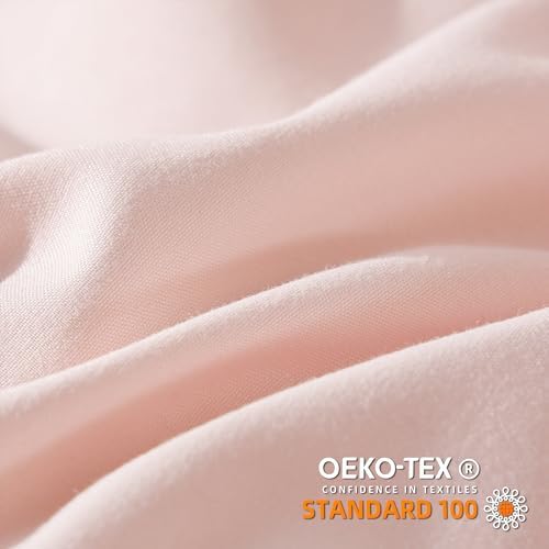 YIRDDEO King Size Comforter Set, Blush Pink Pom Fringe Bedding Set 3 Pieces